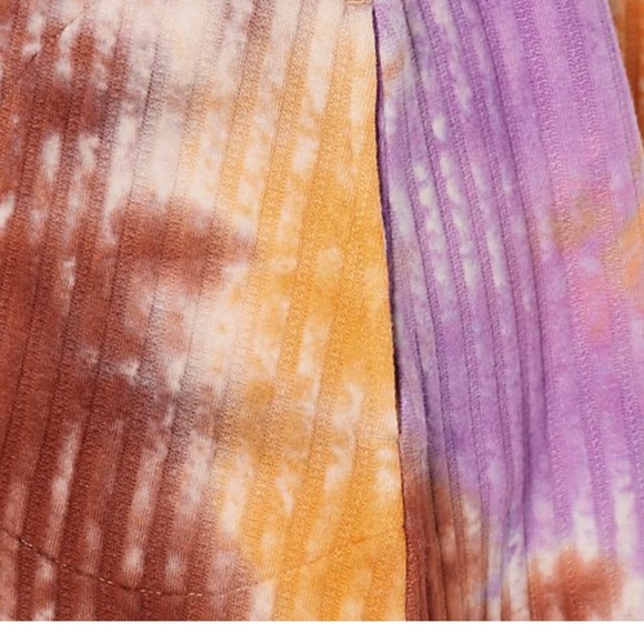 LOGO by Lori Goldstein Tie-Dye Rib Knit Hoodie Desert (A457337) - Picture 5 of 6